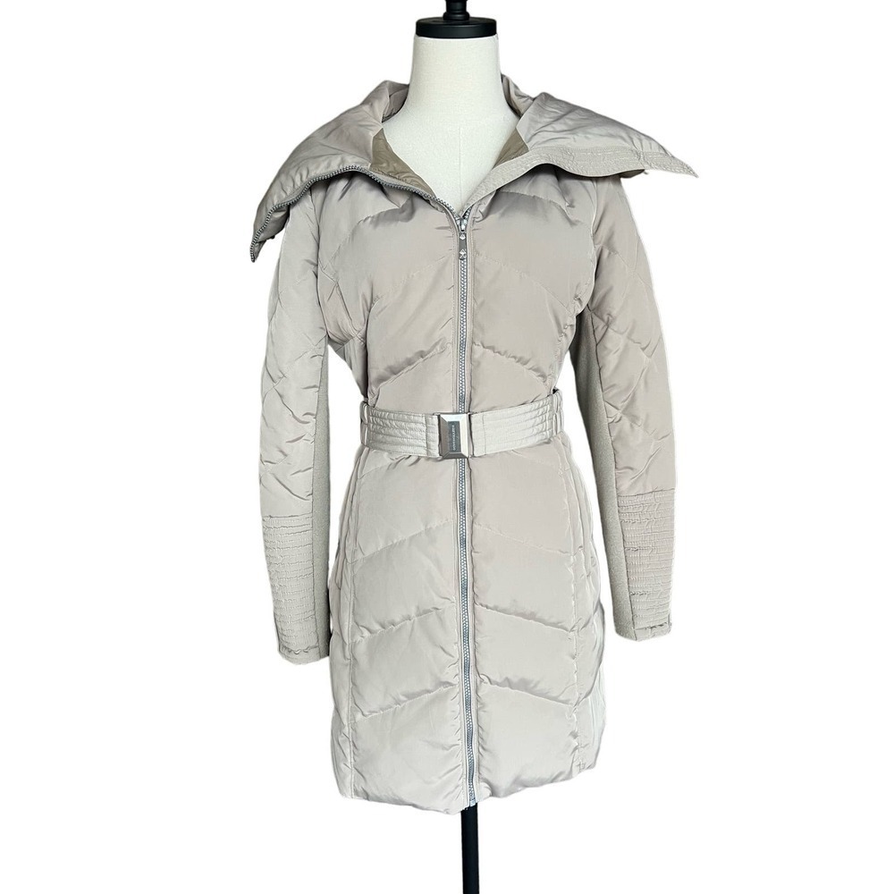 BCBG MAXAZRIA Parka Puffer Jacket in Champagne Size Medium